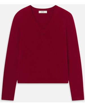 FRAME The Everyday Cashmere V Neck - Red