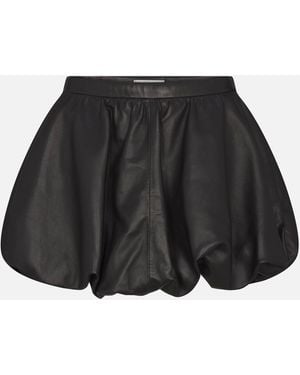 FRAME The Leather Bubble Skirt - Black