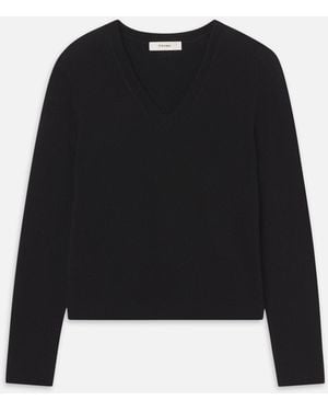 FRAME The Everyday Cashmere V Neck - Black