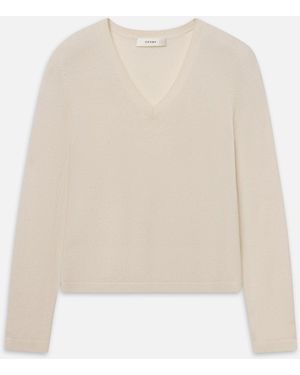 FRAME The Everyday Cashmere V Neck - White