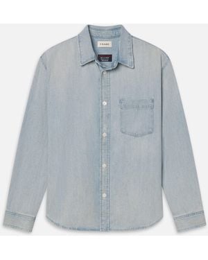 FRAME The Society Archive Vintage Denim Shirt - Blue