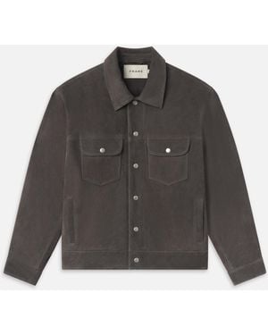 FRAME Suede Trucker Jacket - Black