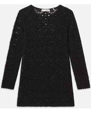 FRAME The Crochet Keyhole Dress - Black