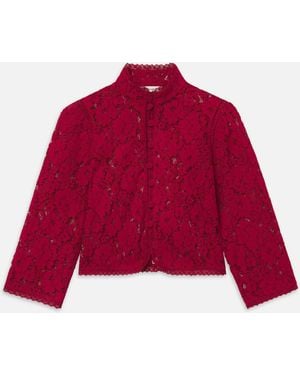 FRAME The Lace Salon Top - Red