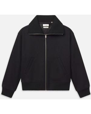 FRAME Rib Collar Wool Jacket - Black