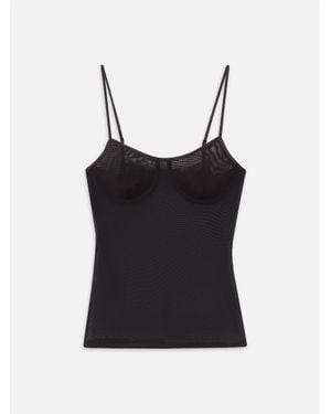 FRAME The Mesh Lingerie Tank - Black