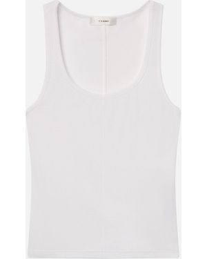 FRAME Rib Scoop Neck Tank - White