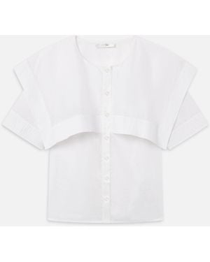 FRAME The Sleek Cape Shirt - White