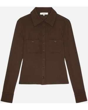 FRAME The Rib Pocket Polo - Brown