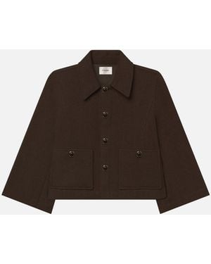 FRAME The Wool Mini Swing Jacket - Brown