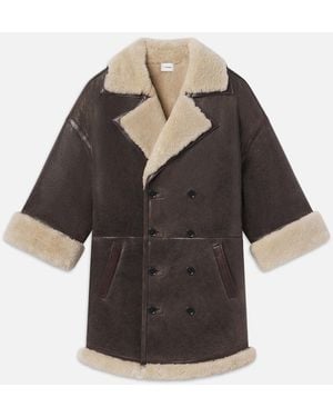 FRAME Shearling Cocoon Coat - Multicolor