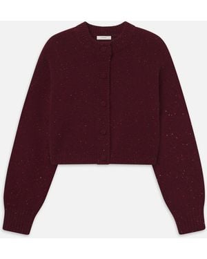 FRAME The Cashmere Fleck Cardi - Red