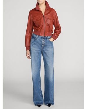 FRAME The Leather Ace Jacket - Red