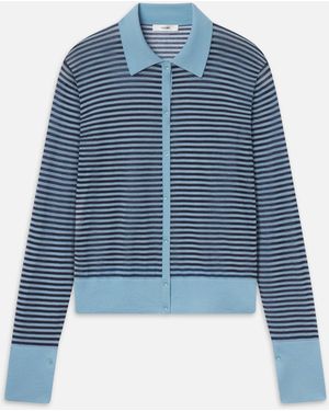 FRAME The Collared Cardi - Blue