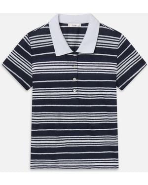 FRAME The Striped Polo - Blue