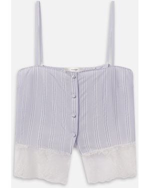 FRAME The Stripe Lace Cami - White