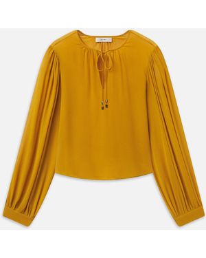 FRAME The Silk Amulet Blouse - Yellow