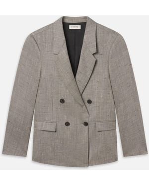 FRAME Retro Double Breasted Blazer - Gray
