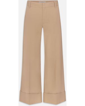 FRAME The Cuffed Slim Palazzo Trouser - Natural