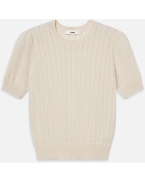 FRAME The Ladder Pointelle Jumper - White