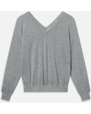 FRAME The Cashmere V Neck Jumper - Grey