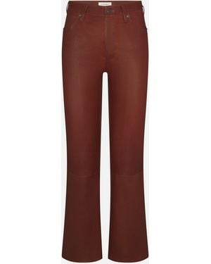 FRAME The Leather Reboot Crop - Red