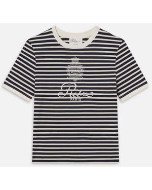 FRAME Ritz Striped Baby Tee - Blue