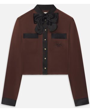 FRAME Ritz Feminine Silk Blouse - Brown