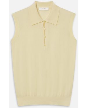 FRAME The Cashmere Sleeveless Polo - White