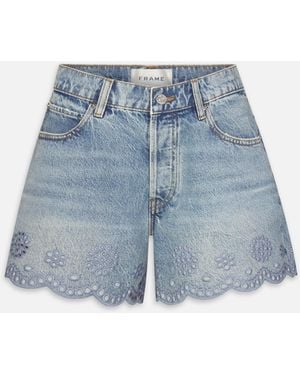 FRAME The Eyelet Hang Short Long - Blue