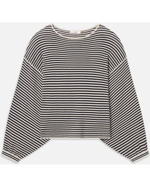 FRAME The Striped Slouchy Jumper - Grey
