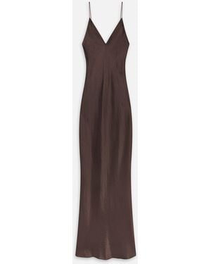 FRAME The Textured Satin Dress - Brown