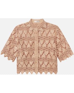 FRAME The Lace Button Up Shirt - White