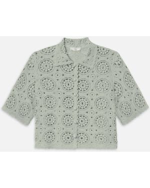 FRAME The Crochet Boxy Top - Green