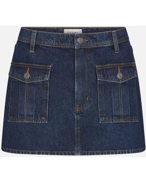 FRAME The Mini Denim Utility Skirt - Blue