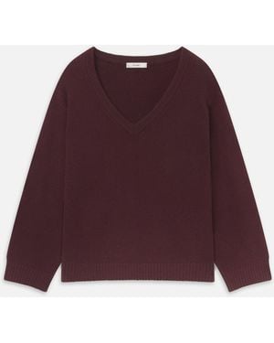 FRAME The Cashmere Relaxed V Jumper - Red