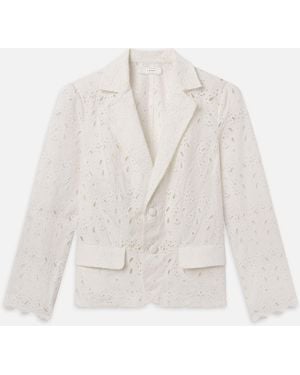 FRAME The Paisley Eyelet Classic Blazer - White