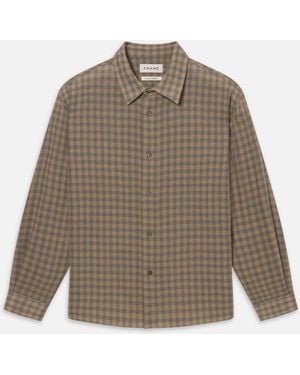 FRAME Light Wool Plaid Shirt - Natural
