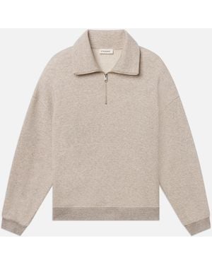 FRAME Relaxed Zip Up Sweatshirt - White