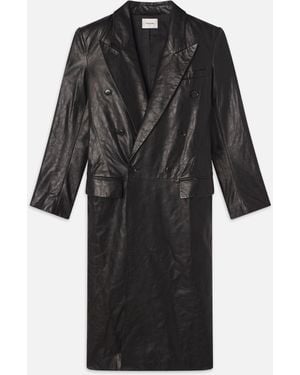 FRAME Tailored Leather Coat - Black