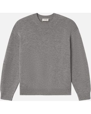 FRAME Suede Patch Jumper - Grey