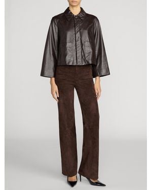 FRAME The Paper Leather Swing Jacket - Black