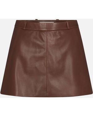 FRAME The Leather Mini Skirt - Brown