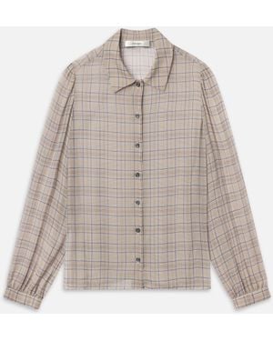 FRAME The Plaid Staple Blouse - Natural