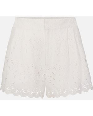 FRAME The Paisley Eyelet Short - White