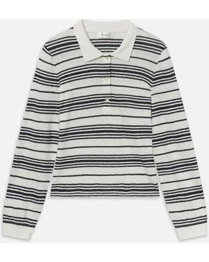 FRAME The Striped Polo - White