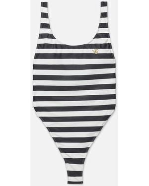 FRAME Ritz Stripe Swimsuit - White