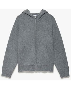 FRAME Heavyweight Cashmere Full Zip Hoodie - Grey