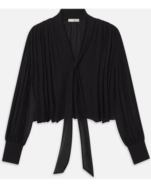 FRAME The Belle Tie Blouse - Black