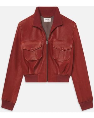 FRAME The Leather Ace Jacket - Red
